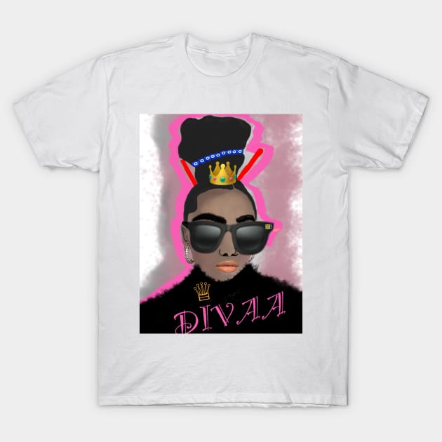 DIVAAAA QUEEN T-Shirt by Roxbuc